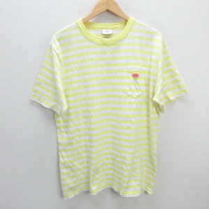 z■ユナイテッドアローズ/UNITED ARROWS GLR ARMORLUX 半袖ボーダーTシャツ【L程度】黄/men