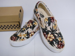 【USED】少々難あり　VANSスニーカー　サイズ10（28ｃｍ）アロハ　ハイビスカス　花柄　スリッポン　Slip-on 