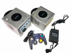 GAMECUBE ゲームキューブ 本体 2つ DOL-001(JPN) DOL-017 通電確認済み コントローラー ゲーム機 Nintendo 任天堂 シルバー ACケーブル 