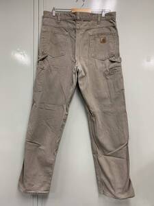 カーハート W36 W38 相当 ペインターパンツ ベージュ carhartt キャンバス ダック 生地 (ワークパンツ WORK USA 革 タグ 90