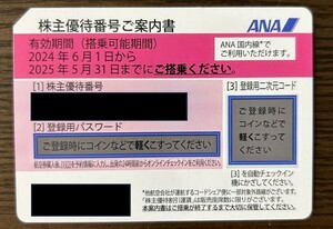 ANA株主優待割引券　2025年5月31日有効期限