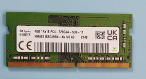 ■No.SK3242　Skhynix Memory PC4-25600 DDR4-3200 4GB (4GB×1枚) DDR4-2400/2666のPC機種でも使用可能 ノートパソコン用 中古作動品 ■