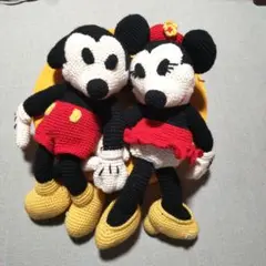 【希少 レトロ】DISNEY　ミッキー　ミニー　編みぐるみ