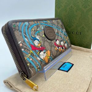 1円《箱付き・極美品》GUCCI グッチ ディズニーコラボ ドナルド GGスプリーム 長財布 ジッピーウォレット レザー PVC メンズ レディース