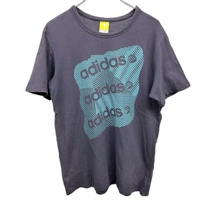 アディダス ネオレーベル adidas NEO LABEL Tシャツ ロゴプリント 英字 半袖 ショートスリーブ クルーネック 綿100% S ネイビー 紺 メンズ