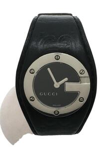 GUCCI◆クォーツ腕時計/アナログ/レザー/WHT/BLK/104