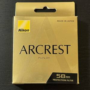 新品未開封 Nikon アルクレスト 58mm 高性能純正レンズ保護フィルターARCREST PROTECTION FILTER AR-PF58 プロテクションフィルター