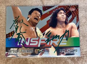 2022 BBM INFINITY ◆ 藤波辰爾&長州力 ◆ 90枚限定 緑箔サインパラレル 17/90 プロレス INSPIRE