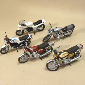 【ジャンク品 まとめて】1/24 ヤマハRZ350 ホンダCB750 スズキGSX1100S 刀 他 5台セット (模型 ミニチュア 食玩 フィギュア トレーディング