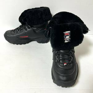 FILA DISRUPTOR BOOT フィラ ディスラプター ブーツ　HM00545-013 ブーツ　ファー ボア　23cm ブラック ＊12