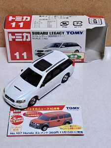 11 スバル レガシィ 初回特別カラー 2003~2004 新車シール 開封品 青TOMY ロゴ 中国製 トミカ ミニカー