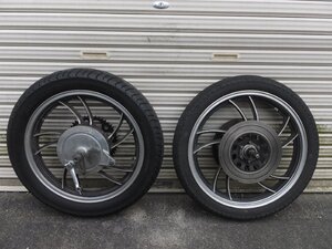 XJ550 純正 当時物 ホイール 前後セット アクスル類付き 4V8 YAMAHA 絶版旧車 検/XJ400 XJ400D XJ650 XJ750 RZ250 RZ350 SR400 XJR400 貴重