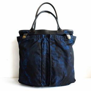 【美品/底版付き】 FELISI 【15-55/CF+A 迷彩 ヘルメットバッグ】ナイロン×レザー トート ビジネス カモフラージュ 2405654