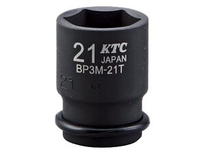 KTC 京都機械工具 9.5sq.インパクトレンチ用ソケット（セミディープ薄肉）ピン・リング付 BP3M-08TP