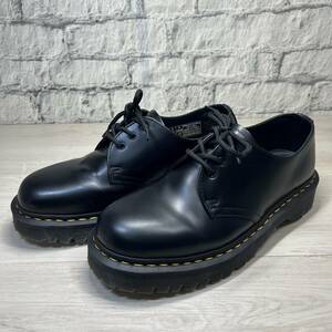 【YH-0166】中古品 Dr.MARTENS ドクターマーチン ベックス 3ホールシューズ UK8 26.5cm 1461 BEX 3EYE SHOE スムースレザー ブラック