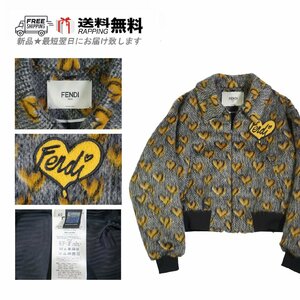 F206.. FENDI フェンディ ファー ジャケット ハート ロゴ イタリア製 レディース 女 新品 FJ6914 A256Q F03QE ★ 40.