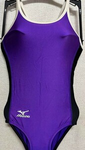 新品 未着用 ミズノ MIZUNO 競泳水着 紫 スイミングスクール Lサイズ ワンピース 水泳