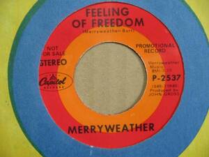 HR/MERRYWEATHER /FEELING OF FREEDOM (7") US ORIGINAL PROMO 337.