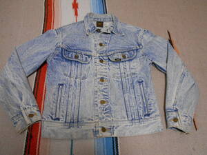 １９８０年代製Lee RIDERS DENIM JACKET MADE IN USA VINTAGEジージャン ケミカルウォッシュ ロックスター昭和アイドルHOTROD BIKER COWBOY