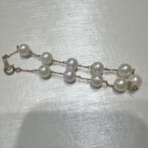 【1円スタート】 本真珠 K18 パール　ブレスレット　 pearl jewelry 真珠　18金