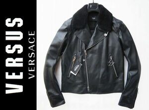 ◆本物◆VERSUS VERSACE ◆艶リッチ◎ラムレザーライダースジャケット48 新品