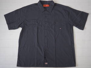 ☆送料無料☆ Dickies ディッキーズ USA直輸入 古着 半袖 ボックス ワークシャツ メンズ 3XL ダークグレー トップス 中古 即決