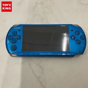 1円〜 動作確認/初期化済 箱無 PSP PSP-3000 本体 バイブラント・ブルー