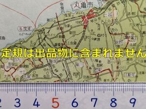 mB37【地図】香川県 昭和31年 裏に高松市街図 [競馬場 大的場海水浴場 栗林公園動物園 西浜・新浜・木太塩田 西浜小 四番丁小 新塩屋町小