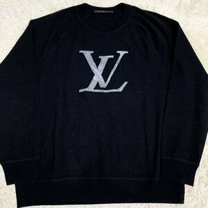 極美品 ルイヴィトン 【大人気モデル】 LOUIS VUITTON 長袖 tシャツ ロンT カットソー トップス LV デカロゴ ワッペン メンズ 黒 サイズS