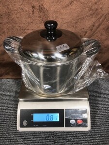 ★両手鍋★未使用品★蒸し器付き★ステンレス製★直径21㎝高さ14㎝★調理器具★キッチン用品★厨房用品★ナベ★鍋★蒸し器★５★