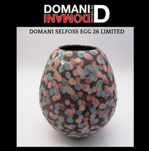 ＜DOMANI Collection＞未使用・限定品ドマーニ花器＿DOMANI SELFOSS EGG 26 Limited＿ドット柄セラミック花瓶