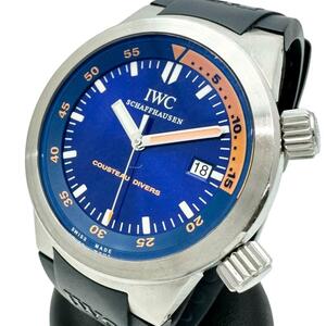 IWC アクアタイマー 1953本限定 IW354806 クストーダ 腕時計 ステンレス 自動巻き/オートマ ネイビー文字盤/濃紺ラバー メンズ