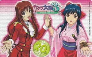 サクラ大戦3 巴里は燃えているか ANIMEDIA アニメディア 20周年 テレカ 【エリカ・フォンティーヌ 真宮寺 さくら ＊送料無料有】