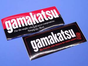 がまかつ 蒲克 黒 ◆ gamakatsu ステッカー シール　153-62mm 2枚組