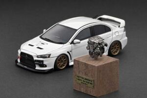 【WEB 50台限定モデル】IG2566 イグニッションモデル 1/43 Lancer Evolution X (CZ4A) White With Engine ignition model ランエボミニカー