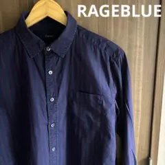 【トラッド◎】RAGEBLUE ストライプシャツ ネイビー×ワイン