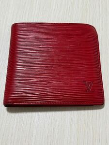 【T24103111】1円〜 LOUIS VUITTON ルイヴィトン 財布 二つ折り カスティリアンレッド ウォレット エピ ポルトフォイユ マルコ レディース