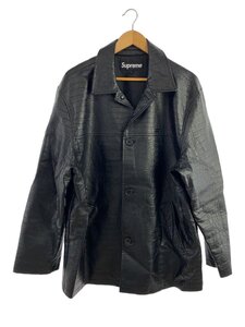 Supreme◆faux croc car coat/コート/L/ポリエステル/BLK