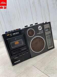 昭和レトロ 東芝 ラジオカセットレコーダー RT-580F 通電確認 2WAYスピーカー MW/SW/FM アクタス-580 TOSHIBA ラジカセ 即日配送