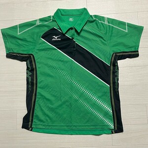 MIZUNO ミズノ ポロシャツ　ユニフォーム スポーツウェア上 半袖 ゲームシャツ　japan2015 グリーン　サイズL