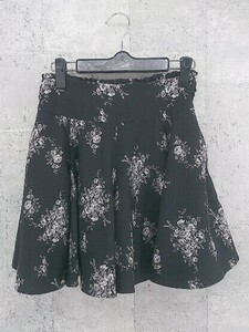 ◇ JILLSTUART ジル スチュアート 花柄 総柄 キュロット ショート パンツ S ブラック グレー系 *