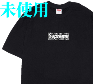 即決 希少 未使用 SUPREME シュプリーム BANDANA BOX LOGO バンダナ ボックス ロゴ Tシャツ 黒色 Lサイズ ゆうパック送料無料