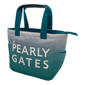 coco 中古【値下げ】 パーリーゲイツ PEARLY GATES カートバッグ ブルーグリーン ラウンドバッグ グラデカラー ニコちゃん 軽量 K4804