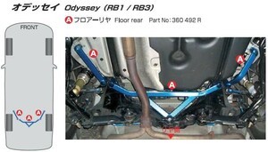 【CUSCO/クスコ】 パワーブレース フロアーリヤ オデッセイ RB1,RB3 [360 492 R]