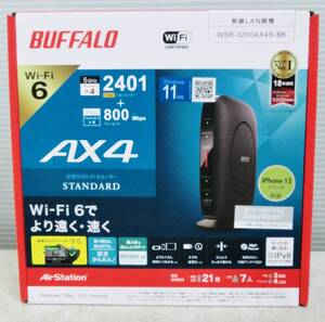 【 新品　未開封 】バッファロー　Wi-Fiルーター　WSR-3200AX4S-BK　Wi-Fi6対応　無線LANルーター　無線ルーター　ブラック　BUFFALO