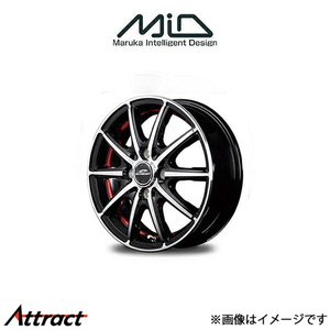 MID シュナイダー SX 2 アルミホイール 4本 ミラ L275S/L285S(12×3.5B 4-100 INSET42 ブラック/レッド)SCHNEIDER