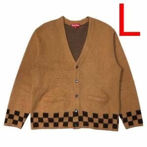 モーガン蔵人 着用 Supreme Brushed Checkerboard Cardigan Brown L シュプリーム カーディガン box logo ボックスロゴ