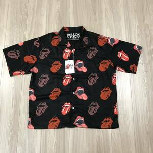 THE ROLLING STONES JOURNAL STANDARD rock music Lips and Tongueザ ローリング ストーンズ 別注 開襟 アロハ シャツ ロック バンド ベロ