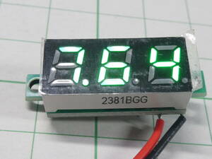 ☆☆ 0.28in LED電圧計 3.7-30v 2線式 緑 ☆☆