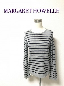 ★MHL MARGARET HOWELL マーガレットハウエル★ボーダー プルオーバー ニット セーター★レディース★size 2★薄手★　SSS